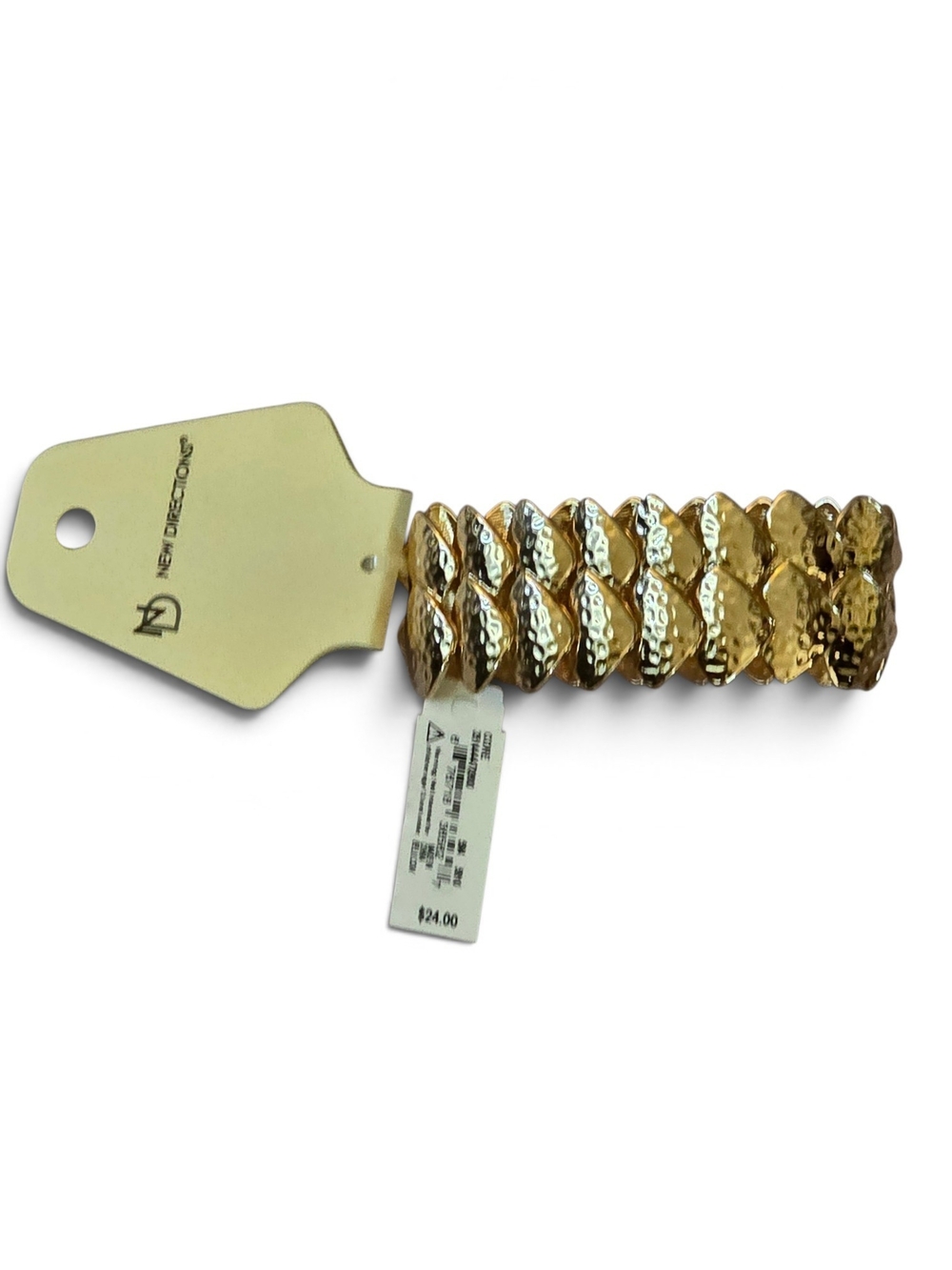 New Directions Gold Textured Stretch Bracelet